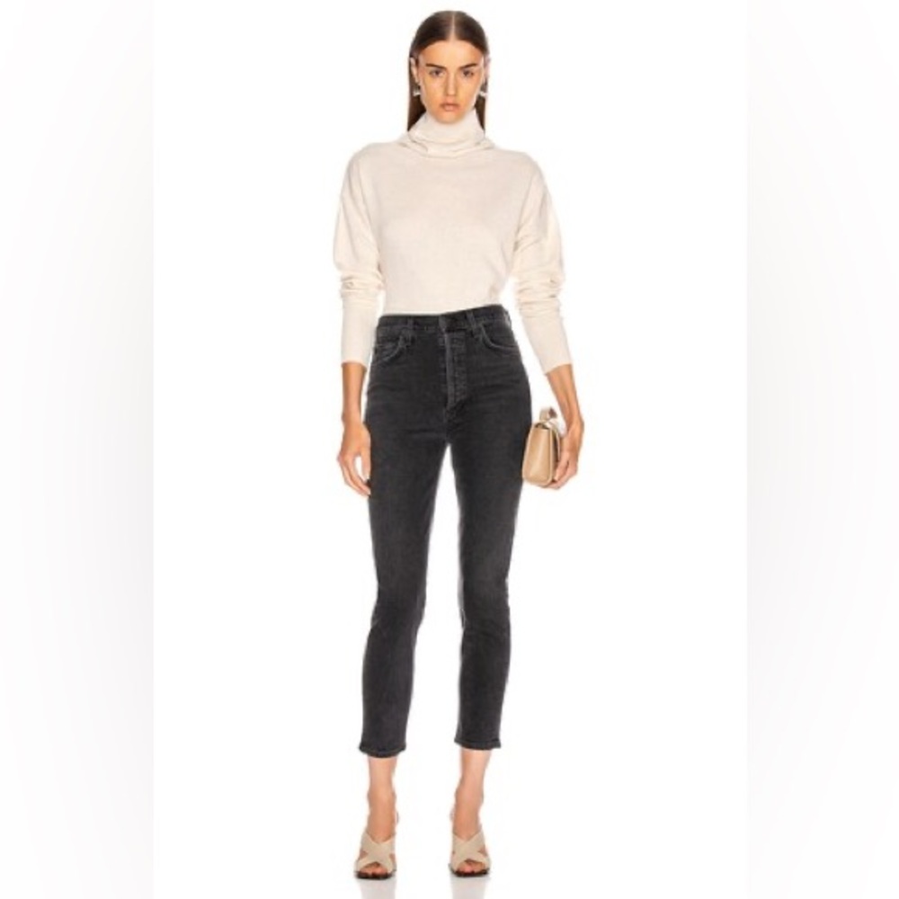 AGOLDE Nico high-waisted straight-leg jeans in faded black - Size 24 - Picture 4 of 12